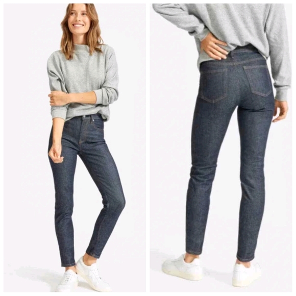 Everlane Denim - Everlane High Rise Straight Jeans Dark Indigo Women's 26 Classic Effortless